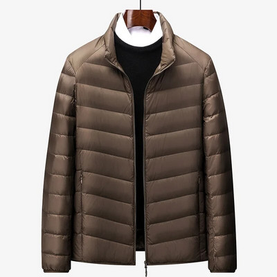 Jachetă ușoară de puf de toamnă iarnă nouă, la modă pentru bărbați, scurtă, ultra-subțire, ușoară, pentru tineret, subțire, jachete de puf 90 puf de rață alb