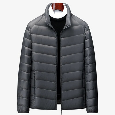 Jachetă ușoară de puf de toamnă iarnă nouă, la modă pentru bărbați, scurtă, ultra-subțire, ușoară, pentru tineret, subțire, jachete de puf 90 puf de rață alb