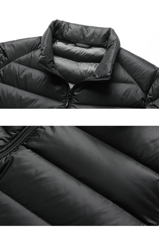 Jachetă ușoară de puf de toamnă iarnă nouă, la modă pentru bărbați, scurtă, ultra-subțire, ușoară, pentru tineret, subțire, jachete de puf 90 puf de rață alb