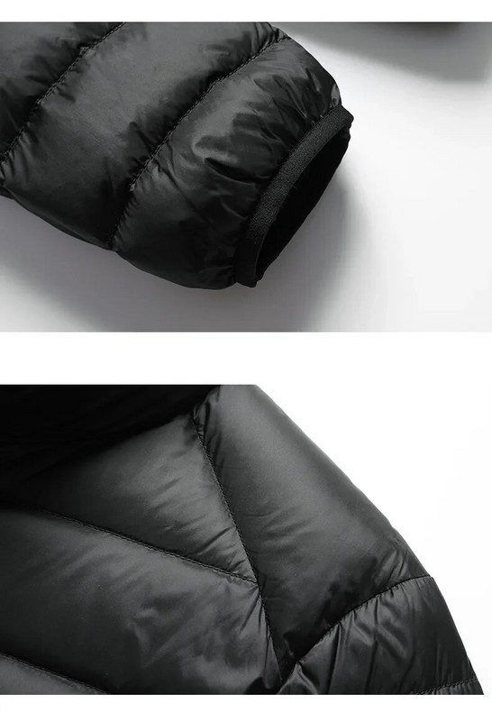 Jachetă ușoară de puf de toamnă iarnă nouă, la modă pentru bărbați, scurtă, ultra-subțire, ușoară, pentru tineret, subțire, jachete de puf 90 puf de rață alb