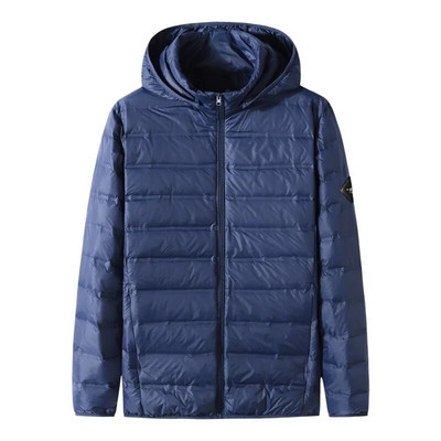 Νέα άφιξη Suepr Μεγάλο Φθινόπωρο Νεαρά, Χειμώνα, Μόδα Νεαρών Ανδρών Casual Stand Κολάρο με κουκούλα Ελαφρύ πουπουλένιο μπουφάν συν μέγεθος XL-7XL 8XL