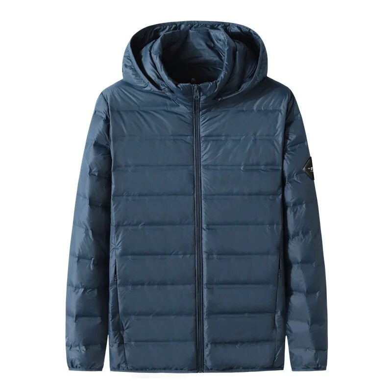 Νέα άφιξη Suepr Μεγάλο Φθινόπωρο Νεαρά, Χειμώνα, Μόδα Νεαρών Ανδρών Casual Stand Κολάρο με κουκούλα Ελαφρύ πουπουλένιο μπουφάν συν μέγεθος XL-7XL 8XL