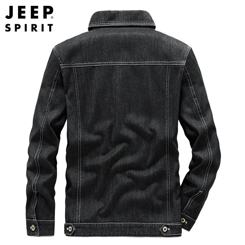 Jachetă de blugi JEEP SPIRIT pentru bărbați, ocazional, haină simplă de denim, primăvară și toamnă, la modă, pentru tineret, la oraș, cardigan pentru bărbați, haine confortabile
