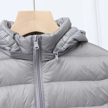 Ανδρικό χειμωνιάτικο μπουφάν κορυφαίας κατηγορίας Νέο καπέλο αποσπώμενο εξαιρετικά ελαφρύ πουπουλένιο ελαφρύ αντιανεμικό ζεστό παλτό Parka