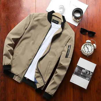 Ανδρικό Slim Bomber Jacket Casual Soild Παλτό Μόδα μπουφάν μπέιζμπολ Ανδρικό Ανεμοδαρμένο φερμουάρ Στρατιωτικό μπουφάν Streetwear Ανδρικά ρούχα