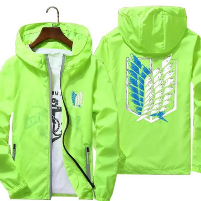 Muškarci Žene Attack On Titan Wings Freedom Ležerna reflektirajuća vjetrovka Pilotska jakna s kapuljačom Uski pilotski kaput Modna odjeća