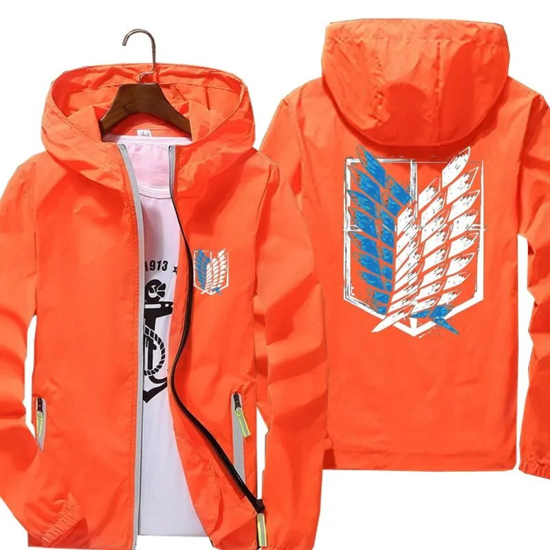 Muškarci Žene Attack On Titan Wings Freedom Ležerna reflektirajuća vjetrovka Pilotska jakna s kapuljačom Uski pilotski kaput Modna odjeća