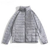 Jachetă de iarnă în stil Hong Kong, caldă, ușoară, rezistentă la apă, cu guler în jos, pentru bărbați/femei, la modă, de culoare solidă, haine versatile Top