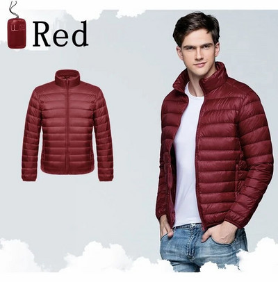 Jachetă de puf pentru bărbați de iarnă 2023, ultra ușoară, jachetă de vânt pentru bărbați, cu pene, ușoare, portabile, calde