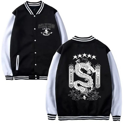 Korea Stray Kids 5 Star Men Women Trend Baseball Jacket Coat Sweatshirts Hoodie Baseball Uniform Print Cardigan Clothes Tops