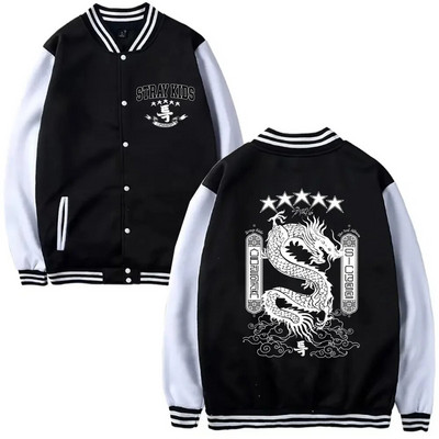 Coreea Stray Kids 5 stele Bărbați Femei Trend Baseball Jachetă Haina Hanorac Hanoră Baseball Uniforme Imprimare Cardigan Haine Topuri