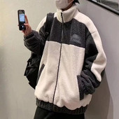 Jesen Zima Kaput od imitacije kašmira Muška jakna s džepovima dugih rukava sa stojećim ovratnikom Kaput Patchwork boja široka plišana jakna