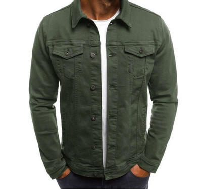 Jachete de toamnă pentru bărbați 2023, ocazional, la modă, versatilă, subțire, cu un singur piept, cu mânecă lungă, de culoare uni, cardigan, cu nasturi, haină de denim de lucru