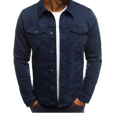 Jachete de toamnă pentru bărbați 2023, ocazional, la modă, versatilă, subțire, cu un singur piept, cu mânecă lungă, de culoare uni, cardigan, cu nasturi, haină de denim de lucru