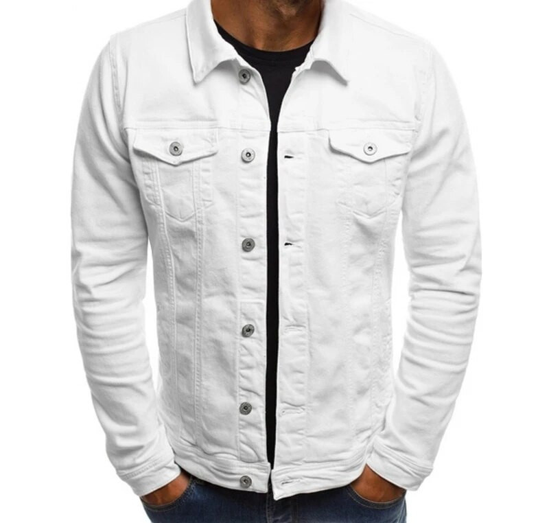 Jachete de toamnă pentru bărbați 2023, ocazional, la modă, versatilă, subțire, cu un singur piept, cu mânecă lungă, de culoare uni, cardigan, cu nasturi, haină de denim de lucru