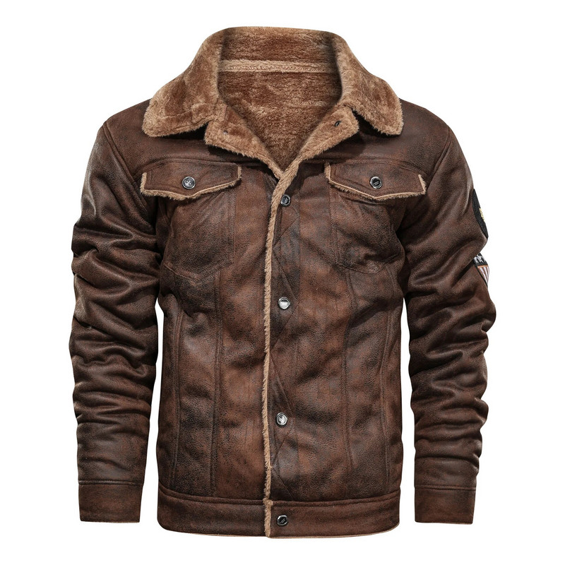 Novi modni muški topli kaputi od flisa Slim Fit jakne Muške zimske bomber jakne Integrirane kožne i krznene jakne i kaputi 4XL
