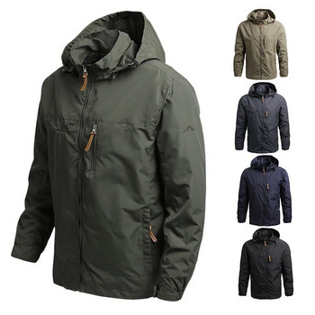 Ανδρικά αντιανεμικό χειμωνιάτικο αδιάβροχο μπουφάν κάμπινγκ με κουκούλα Στρατιωτικά μπουφάν Ανδρικό παλτό Softshell Field Jacket Work Outwear 7XL