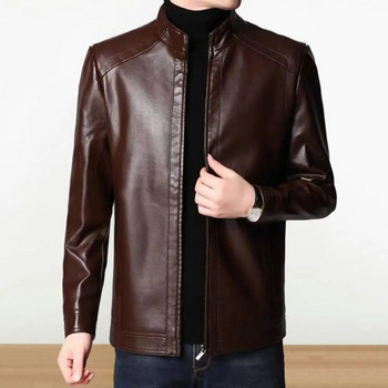 Ανδρικό δερμάτινο σακάκι Slim Blazer Pu Coat Μόδα Δερμάτινο μπουφάν Streetwear Casual Blazer Μπουφάν Ανδρικά Εξωτερικά Ενδύματα Παλτό με φερμουάρ