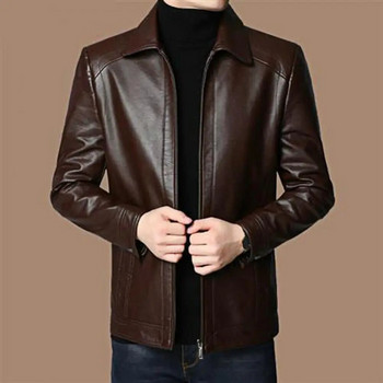 Ανδρικό δερμάτινο σακάκι Slim Blazer Pu Coat Μόδα Δερμάτινο μπουφάν Streetwear Casual Blazer Μπουφάν Ανδρικά Εξωτερικά Ενδύματα Παλτό με φερμουάρ