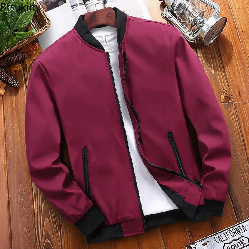 2024. Proljeće Jesen Muške bomber jakne Muška gornja odjeća Slim Fit jednobojni kaputi Modna muška ulična bejzbol jakne Odjeća