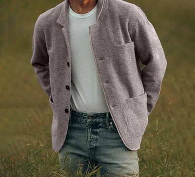 Modna jesenska i zimska jakna Muška odjeća 2023. Omladinski jednoredni kaput širokih krojeva s reverima, jednobojni trendi ležerni kaput