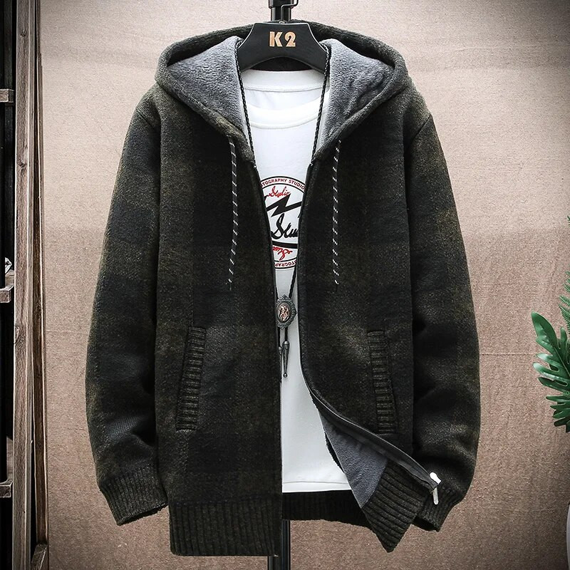 Pulovere pentru bărbați Jachete haine la rece Îmbrăcăminte de stradă cu glugă Hanorace sportive Îmbrăcăminte Y2K Tricoturi pentru bărbați Blancă de vânt din lână Pardesiu