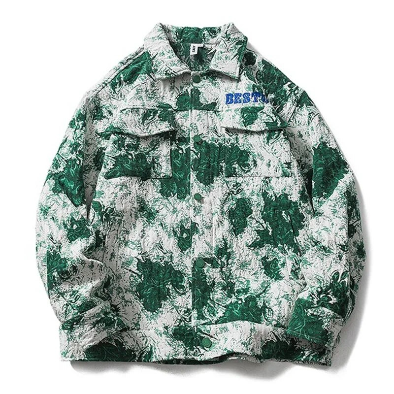 Jachetă vopsită în cravată, din bumbac, pe stradă mare, bărbați, femei, jachete de varsity largi, vintage, cu flori, haină japoneză, primăvară, toamnă, îmbrăcăminte nouă