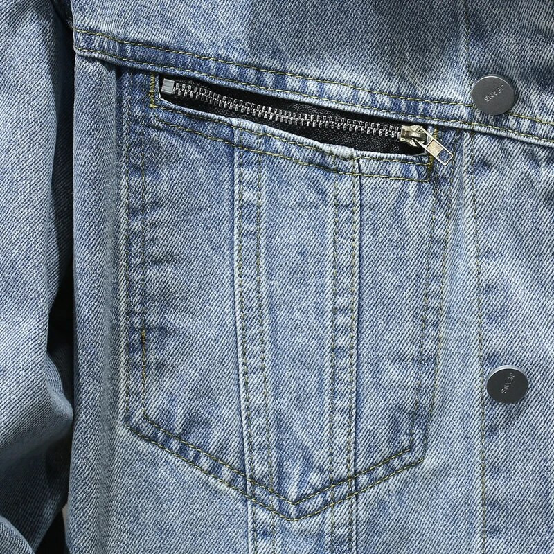 Jachetă neagră de blugi pentru bărbați, toamnă și iarnă, noua jachetă de blugi neagră pentru bărbați, de moda coreeană, largi, spălat, dărăpănat