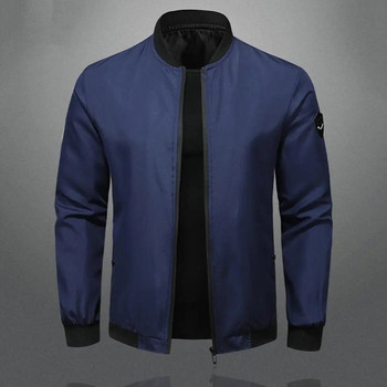 Παλτό Stand Collar Ευέλικτο ανδρικό γιακά Ζακέτα Κομψή με φερμουάρ Κλείσιμο Μαλακό αναπνεύσιμο μπουφάν άνοιξη/φθινόπωρο με τσέπες
