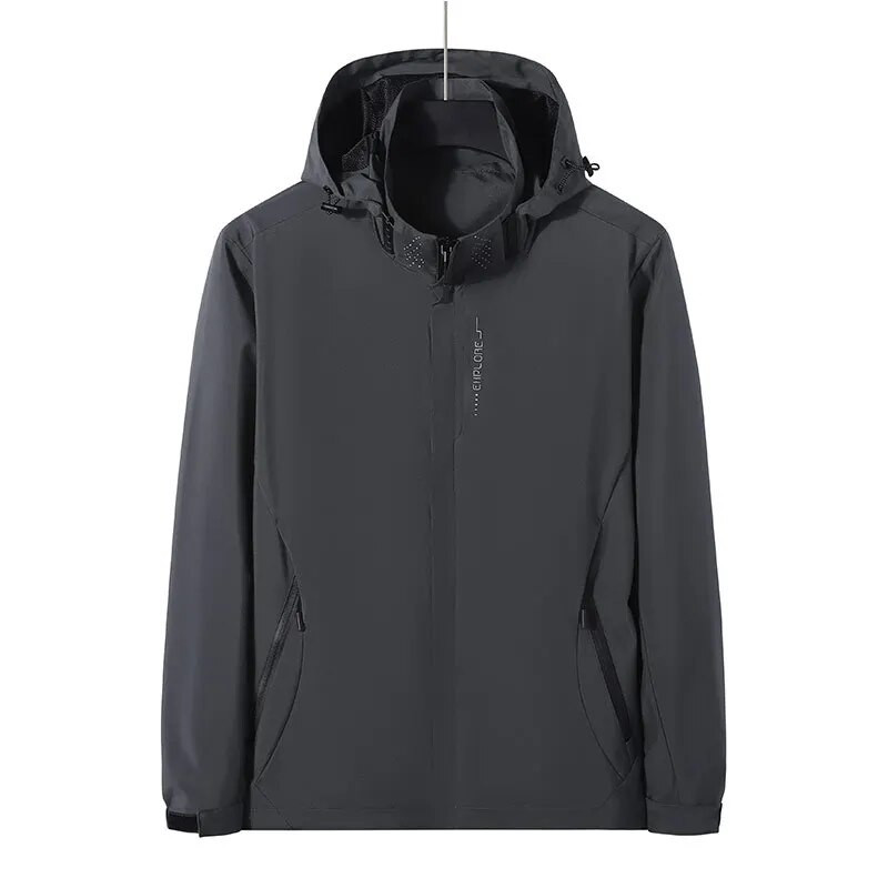 2023 Jachetă pentru bărbați nouă, impermeabilă, în aer liber, cu glugă, jachetă de primăvară pentru bărbați, jachetă de toamnă pentru bărbați, haină de modă, marca 5XL