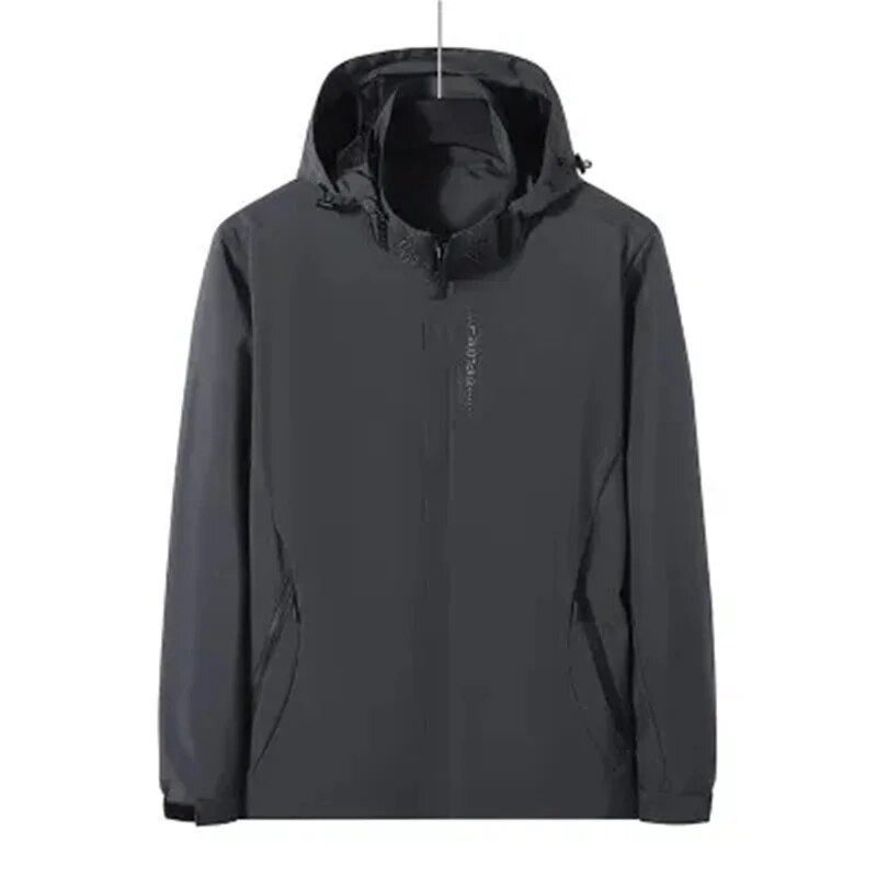 2023 Jachetă pentru bărbați nouă, impermeabilă, în aer liber, cu glugă, jachetă de primăvară pentru bărbați, jachetă de toamnă pentru bărbați, haină de modă, marca 5XL
