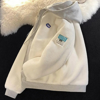 2023 Lambwool Patch Γυναικείες κουκούλες Χειμώνας Χοντρό ζεστό μπουφάν με επένδυση Ρετρό φούτερ με κουκούλα Γυναικείο χειμωνιάτικο παλτό