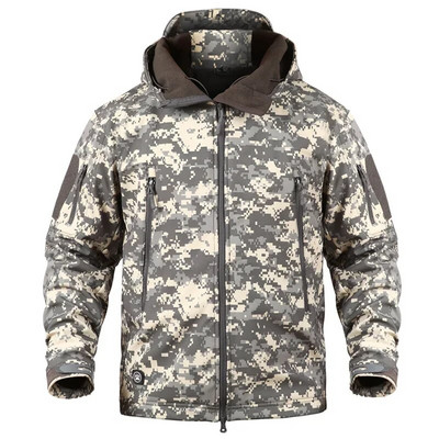 Jachetă militară tactică de iarnă pentru bărbați Army CP Camuflaj Airsoft Îmbrăcăminte impermeabilă Windbreaker Multicam Fleece Bomber Mantoane Bărbați