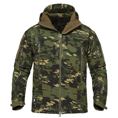 Jachetă militară tactică de iarnă pentru bărbați Army CP Camuflaj Airsoft Îmbrăcăminte impermeabilă Windbreaker Multicam Fleece Bomber Mantoane Bărbați