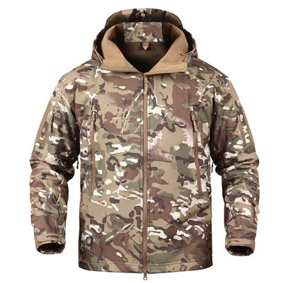 Jachetă militară tactică de iarnă pentru bărbați Army CP Camuflaj Airsoft Îmbrăcăminte impermeabilă Windbreaker Multicam Fleece Bomber Mantoane Bărbați