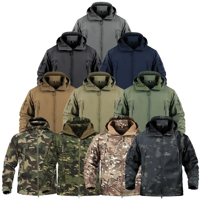 Jachetă militară tactică de iarnă pentru bărbați Army CP Camuflaj Airsoft Îmbrăcăminte impermeabilă Windbreaker Multicam Fleece Bomber Mantoane Bărbați
