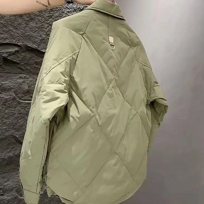 Jachetă de iarnă ușoară de puf pentru bărbați 2023, noua jachetă coreeană vintage Harajuku, de culoare solidă, îmbrăcăminte de designer, haină largi de iarnă pentru bărbați