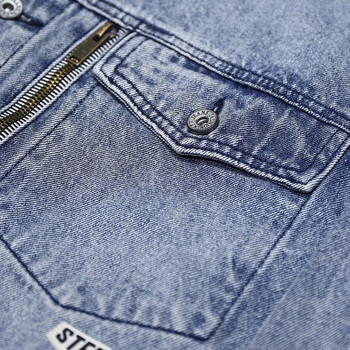 Casual ανδρικό τζιν μπουφάν φθινόπωρο 2023 Νέο βαμβακερό χαλαρό άνετο φερμουάρ Σχεδιαστής μόδας Μπλε τζιν παλτό Ανδρικά ρούχα