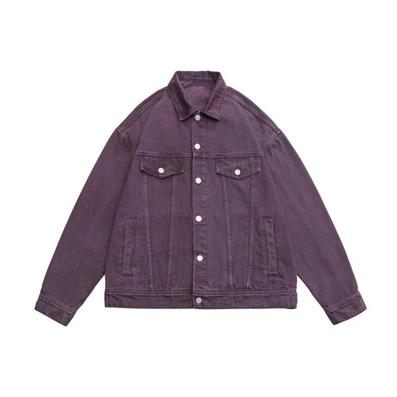 Jachetă de blugi pentru bărbați largi, îmbrăcăminte de stradă supradimensionată, la modă Harajuku, 100% bumbac, o jachetă ocazională, toamnă, roz, alb, verde, haine de cuplu