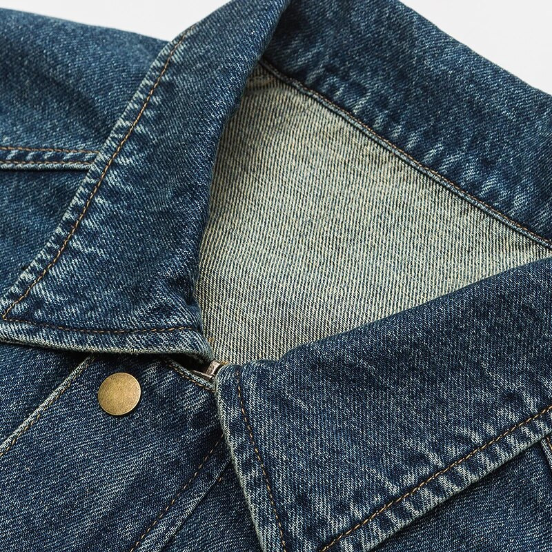 Jesenná pánska džínsová bunda 2023, vintage, veľké vrecká, elastické manžety, vrecovitý kabát, nadrozmerný japonský ležérny streetwear, 4XL 5XL