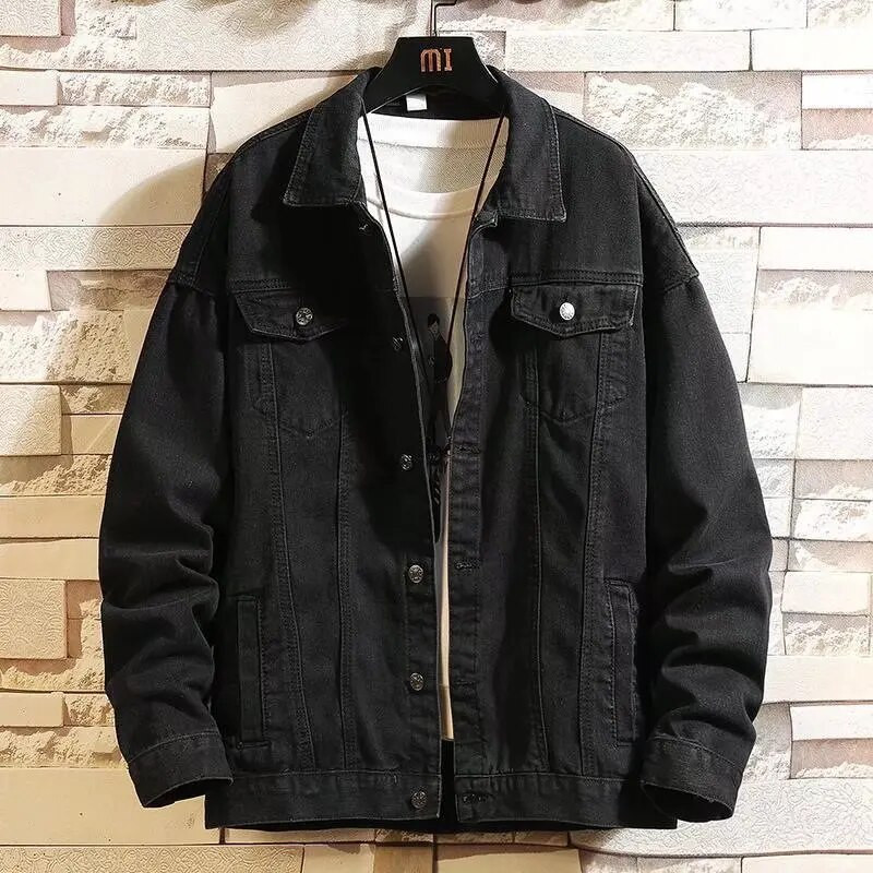 Džinsinė striukė Vyriški gatvės drabužiai Džinsinės striukės Bomber Striukės Paltas Vyriškas Vintažinis Mėlynas Vyriški viršutiniai drabužiai Vienpusė džinsinė striukė