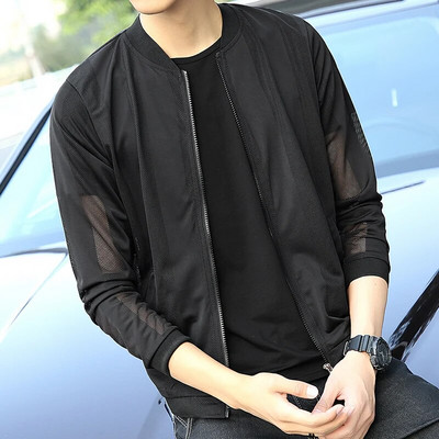 Jachetă Bărbați Guler Baseball Protecție solară Jachetă pentru bărbați Jachetă Bărbat Femeie Conducere Ciclism Rochie Femei Negru Alb 5XL