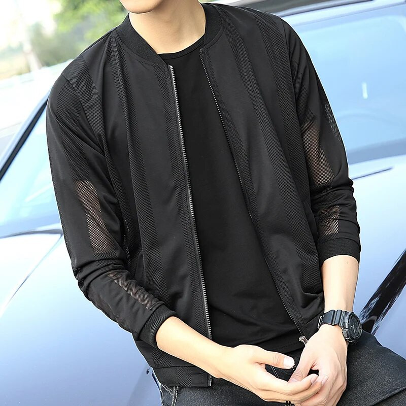 Jachetă Bărbați Guler Baseball Protecție solară Jachetă pentru bărbați Jachetă Bărbat Femeie Conducere Ciclism Rochie Femei Negru Alb 5XL