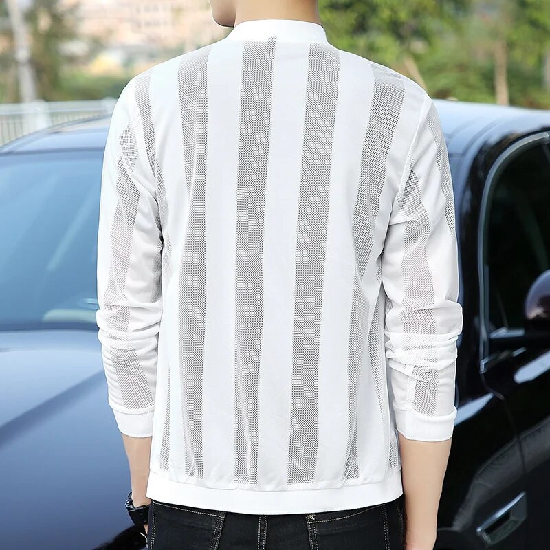 Jachetă Bărbați Guler Baseball Protecție solară Jachetă pentru bărbați Jachetă Bărbat Femeie Conducere Ciclism Rochie Femei Negru Alb 5XL