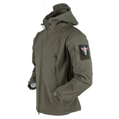 Shark Skin Soft Shell Taktička jakna Muška runovojna vojna vodootporna borbena muška jakna s kapuljačom Lovačke vjetrovke