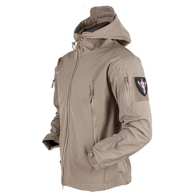 Shark Skin Soft Shell Taktička jakna Muška runovojna vojna vodootporna borbena muška jakna s kapuljačom Lovačke vjetrovke