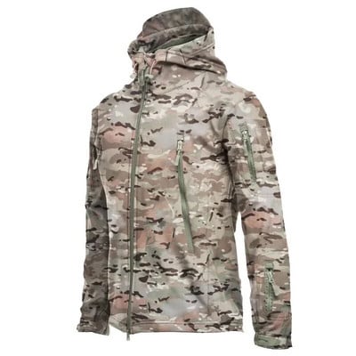 Shark Skin Soft Shell Taktička jakna Muška runovojna vojna vodootporna borbena muška jakna s kapuljačom Lovačke vjetrovke