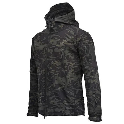 Shark Skin Soft Shell Taktička jakna Muška runovojna vojna vodootporna borbena muška jakna s kapuljačom Lovačke vjetrovke