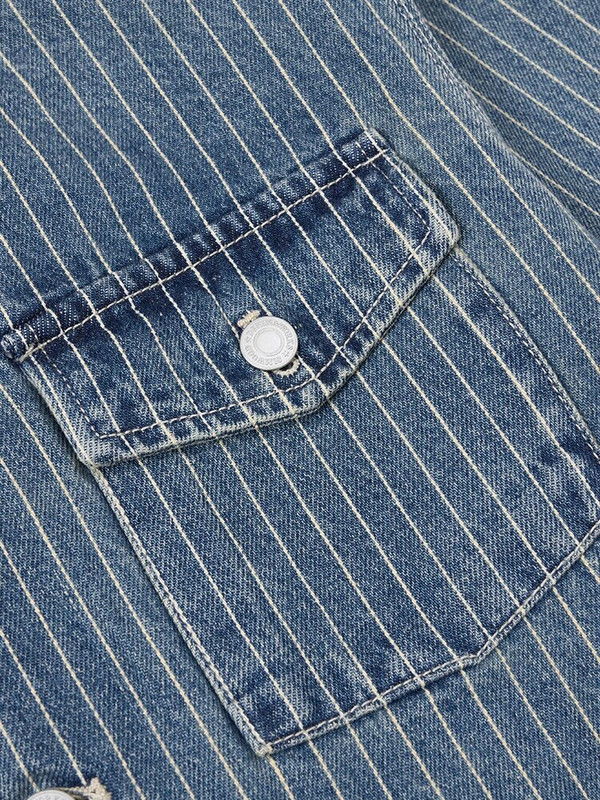 SIMWOOD High Strandard Series 2024. Proljetne nove prevelike jakne od 12,5 OZ tkanine s okomitim prugama od trapera