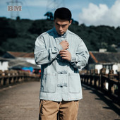 Stil chinezesc, largi, plus, haină denim de primăvară toamnă vintage casual de înaltă calitate jachete cu guler ridicat pentru îmbrăcăminte pentru bărbați